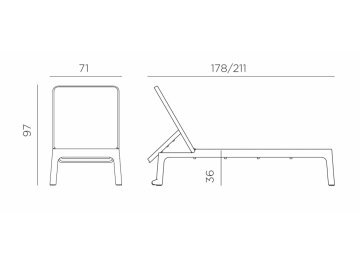 Шезлонг-лежак пластиковый Plano табак
