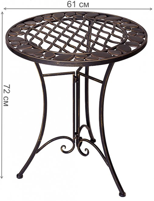 Стол кофейный Сенд с узором бронзовый