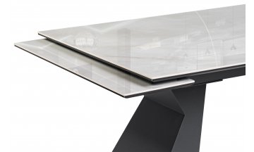 Керамический стол Денхольм 240(290)х100х75 rystal onyx bianco / черный