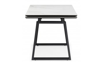 Керамический стол Джек 140(200)х80 белый мрамор alpin white / черный