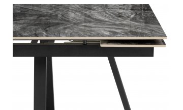 Керамический стол Силлем 120(180)х80 риальто серый темный / черный