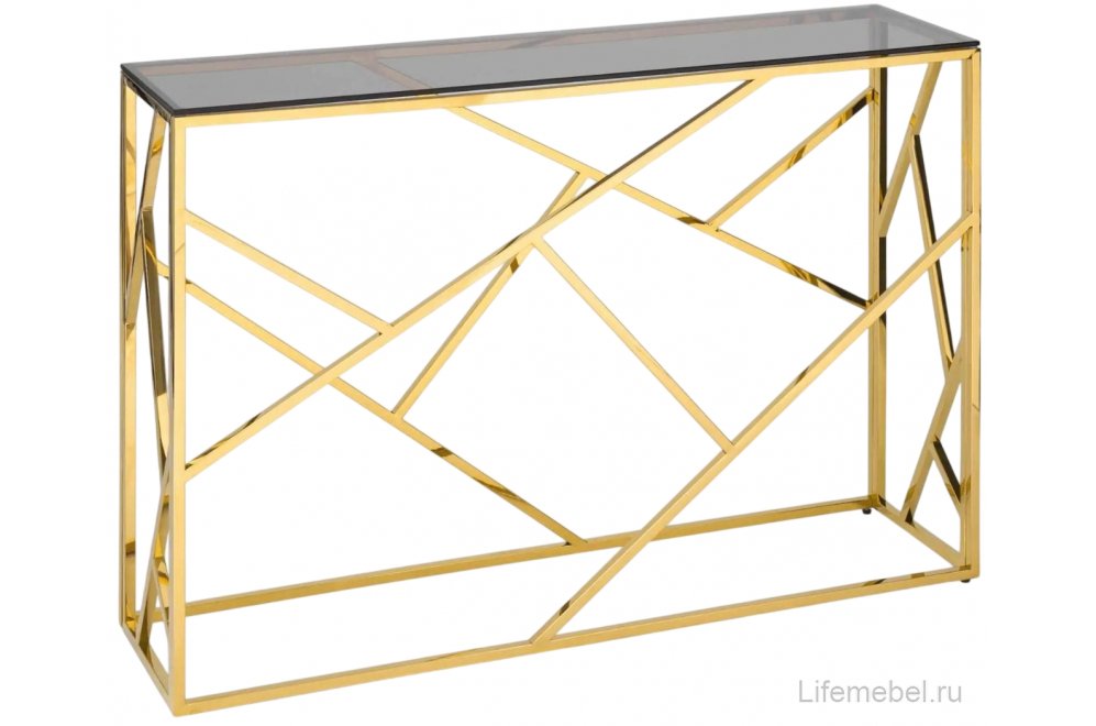 Консоль Париж стекло smoke / золото