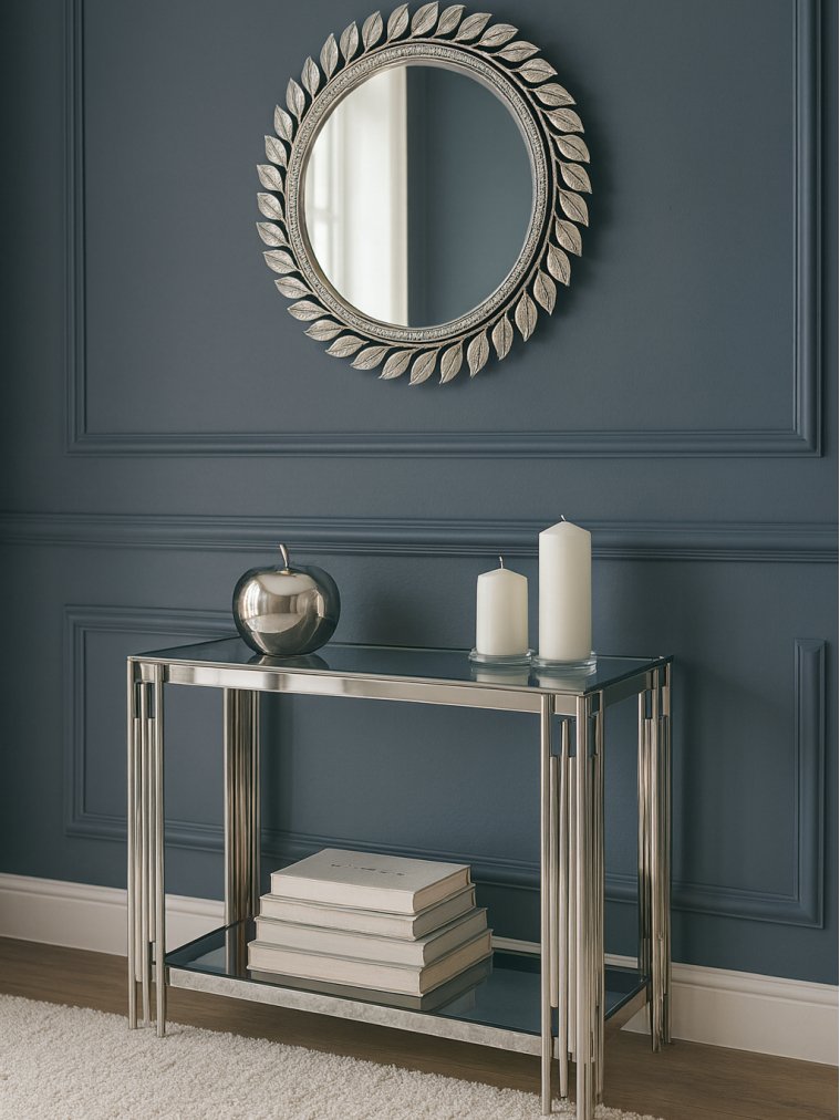 Консольный столик FOSSIL C прозрачное стекло / серебрянный