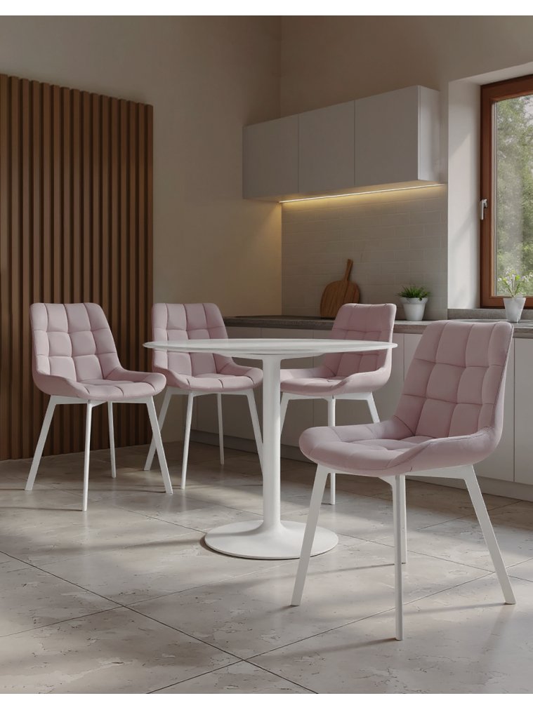 Комплект стульев крутящихся Форт 4 шт розовый / белый