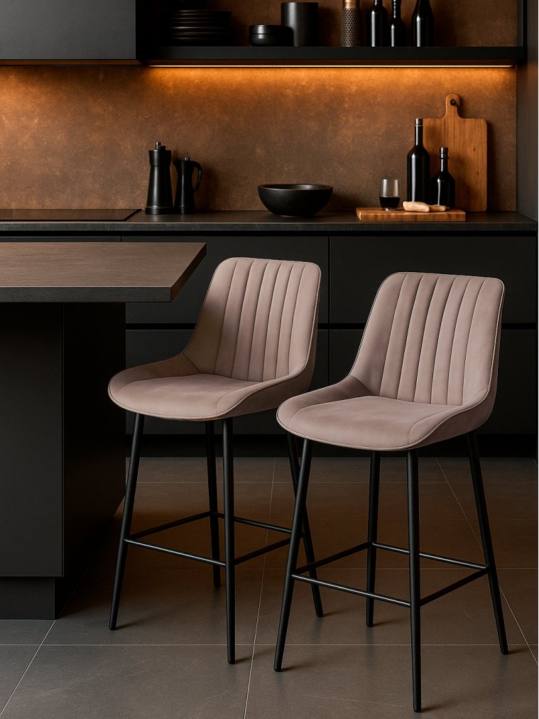 Комплект стульев полубарных Онда 2 шт латте / черный