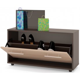 Тумба для обуви ТП-3 дуб венге / беленый дуб  - Уцененный экземпляр