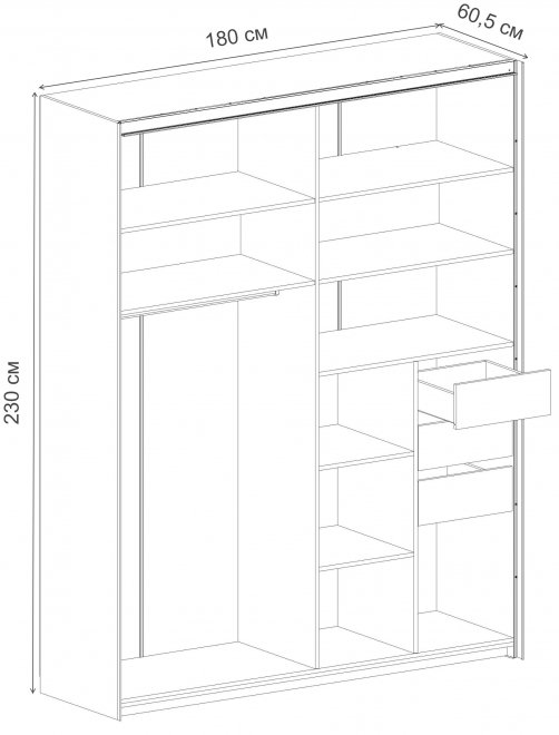 Шкаф-купе Глазго таксония / металл бруклин