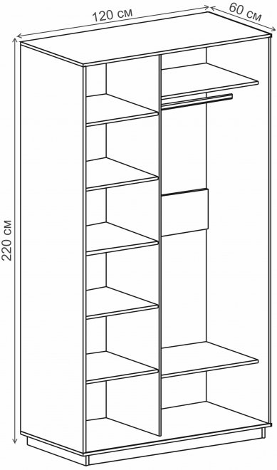 Шкаф-купе Леон-2 1200 Лондон дуб бонифаций