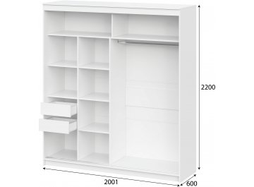 Шкаф-купе ШКП 3 20 белый текстурный