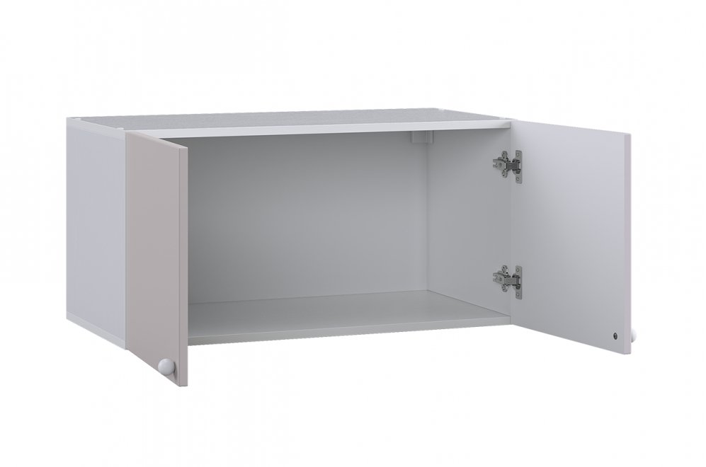 Шкаф навесной двухдверный Милана белое дерево / сакура