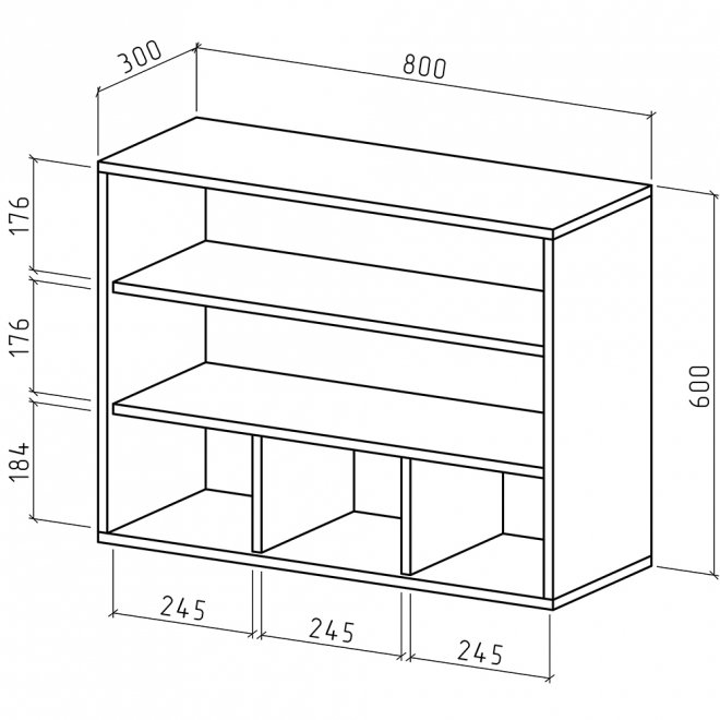 Шкаф навесной Мария-11 дуб молочный