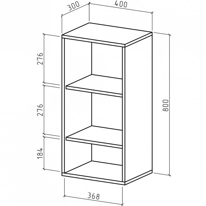 Шкаф навесной Мария-13 дуб молочный