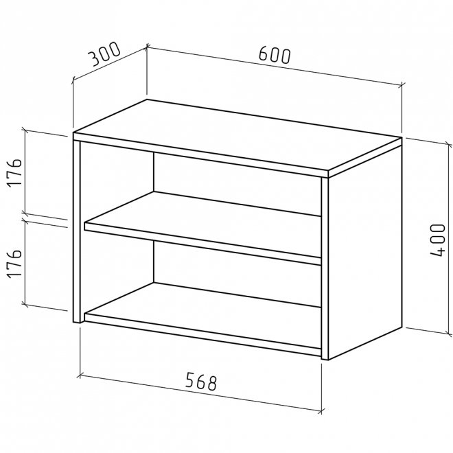 Шкаф навесной Мария-2 дуб золотистый