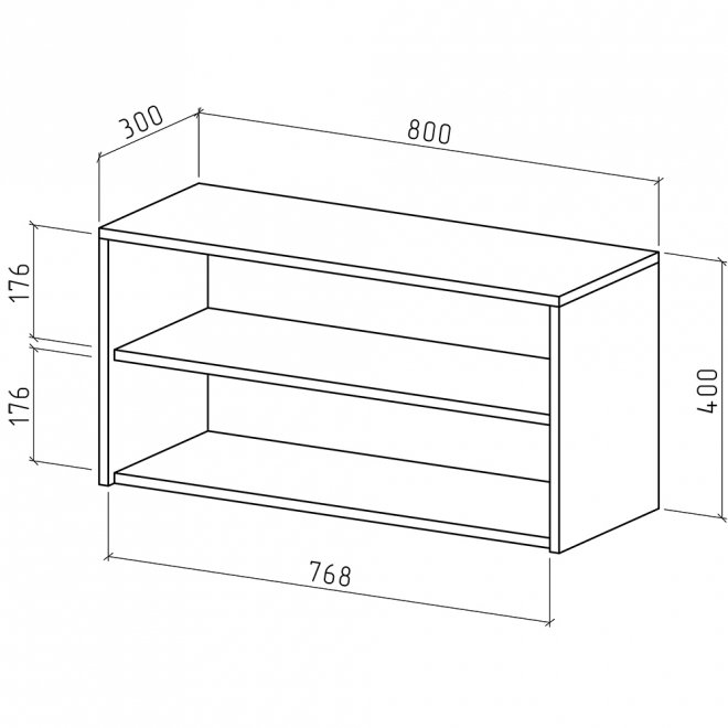 Шкаф навесной Мария-3 дуб апрель тёмный