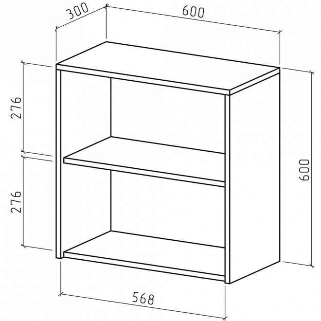 Шкаф навесной Мария-6 дуб апрель тёмный
