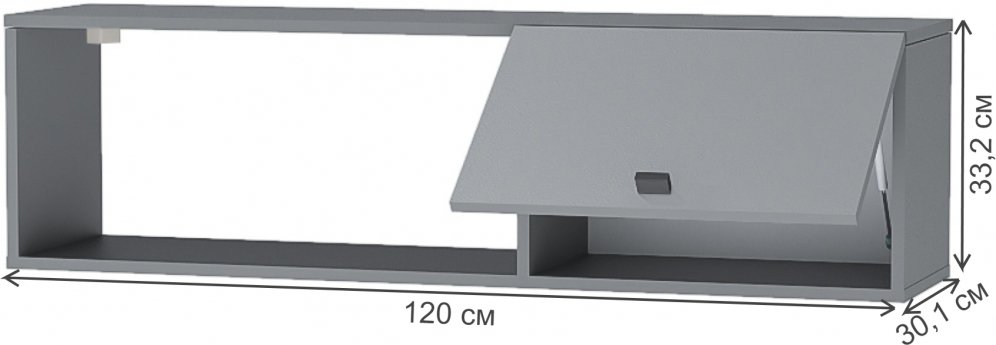 Шкаф навесной МС Квадро Ан-1 графит
