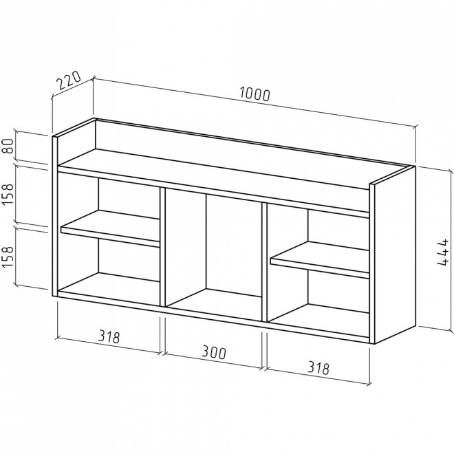 Шкаф навесной Остин-1 дуб золотистый
