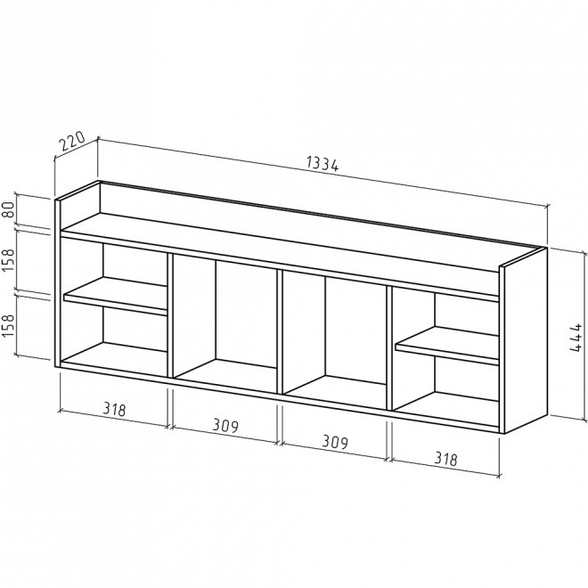 Шкаф навесной Остин-2 белый / дуб сонома