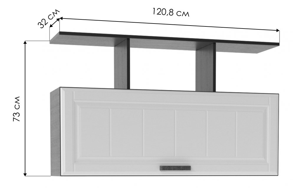 Шкаф навесной Рейна венге / белое дерево