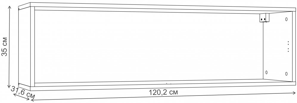 Шкаф навесной Summit НМ 014.21 10 26 ПВХ софт графит / ясень анкор темный kr