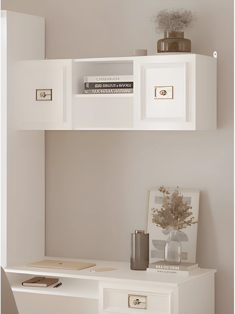 Шкаф навесной Валенсия белый / серебро