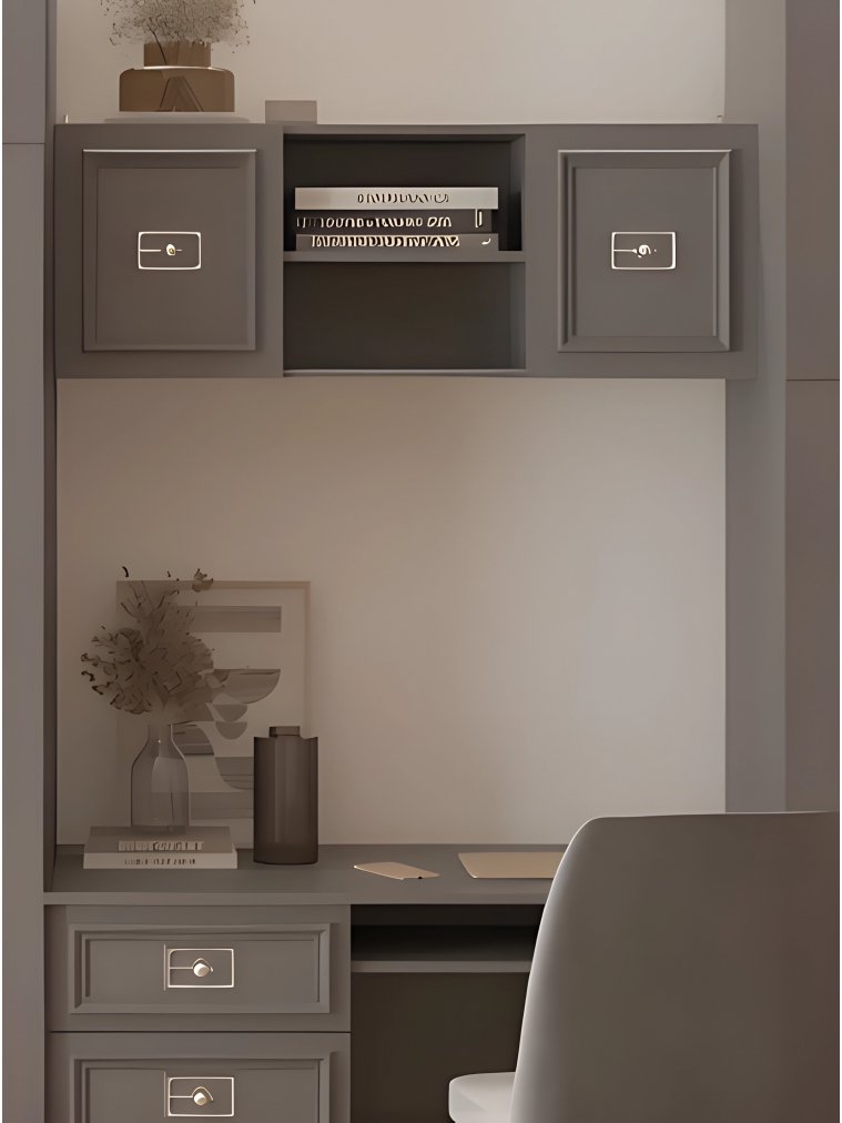 Шкаф навесной Валенсия серый / серебро