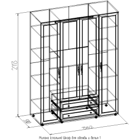 Шкаф для одежды 1 Милана