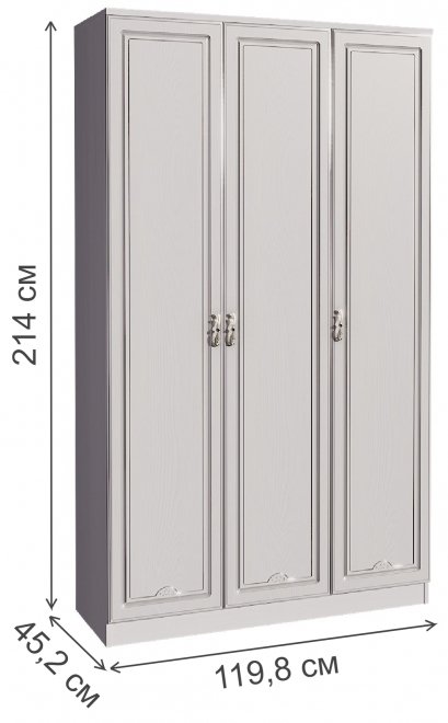 Шкаф трехдверный Melania 01 рамух белый
