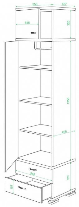 Шкаф КС-10 карамель