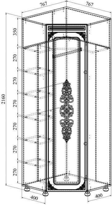 Шкаф Ассоль плюс АС-52К правый ваниль