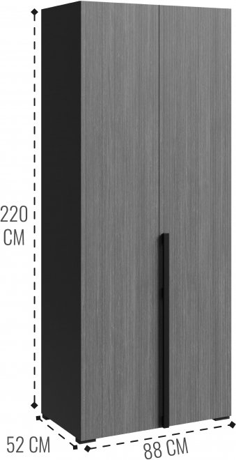 Шкаф Болонья СБЛ-03 2-х дверный серый