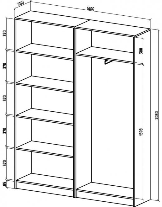 Шкаф Бостон-17 160 см белый