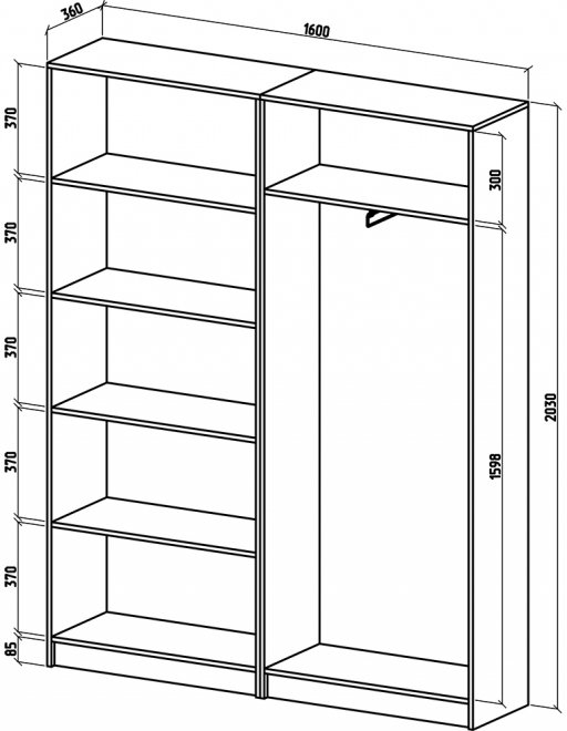 Шкаф Бостон-17 дуб золотистый