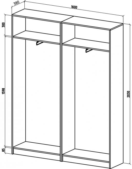 Шкаф Бостон-18 дуб молочный