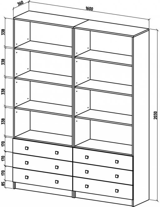 Шкаф Бостон-22 дуб золотистый