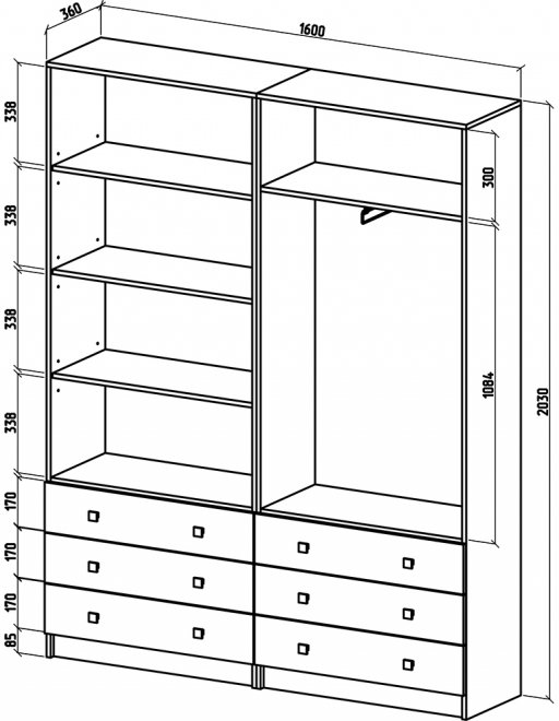 Шкаф Бостон-23 дуб золотистый
