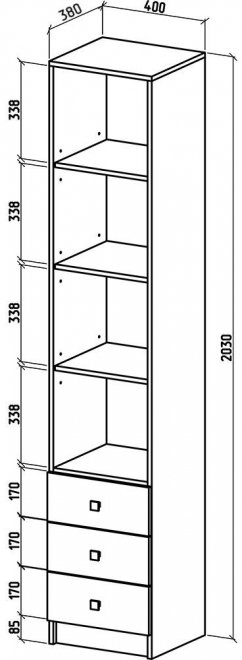 Шкаф Бостон-3 дуб молочный