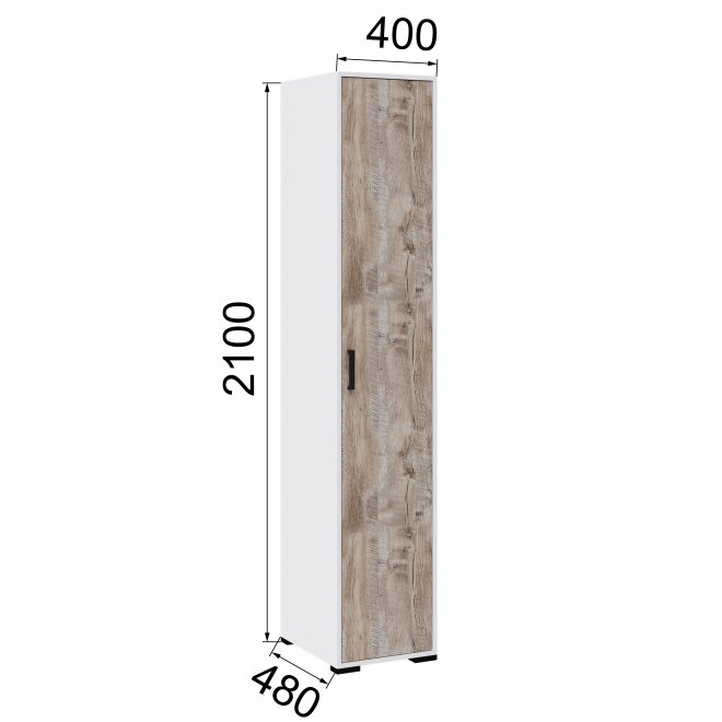 Шкаф Бриз 40 белый / дуб юкон