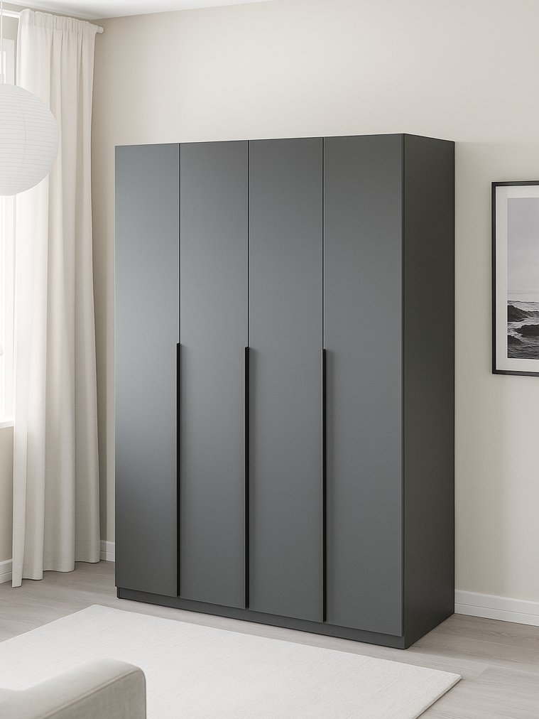 Шкаф Даиго четырехстворчатый графит серый