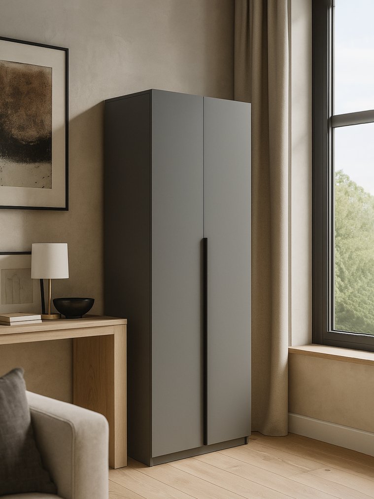 Шкаф Даиго двухстворчатый графит серый