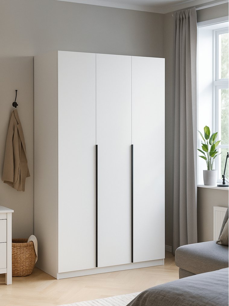 Шкаф Даиго трехстворчатый белый текстурный