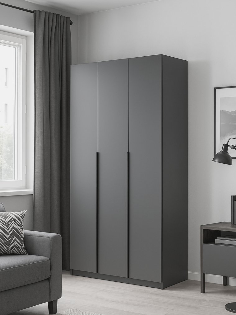 Шкаф Даиго трехстворчатый графит серый