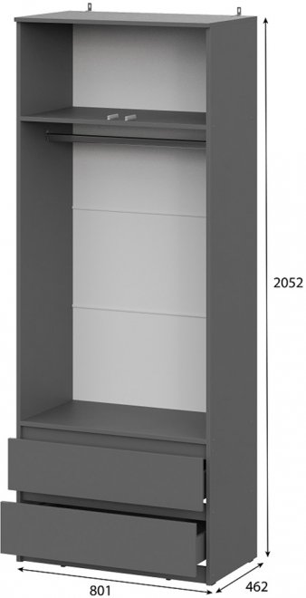Шкаф Денвер для одежды и белья графит