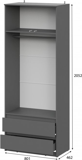 Шкаф Денвер с ящиками графит серый