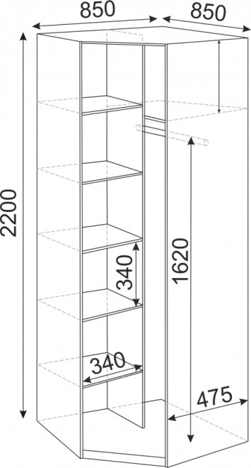 Шкаф Глэдис М21 шимо светлый