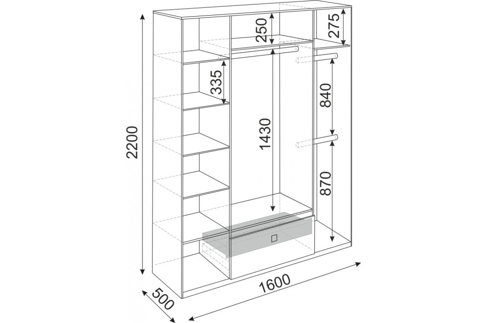 Шкаф Глэдис М24 шимо светлый