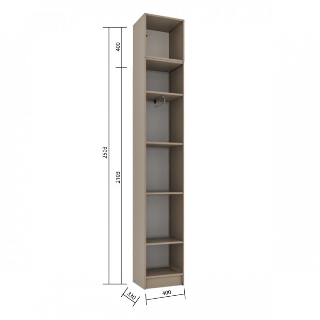 Шкаф Голд Бостон с антесолью 40 глиняно-серый