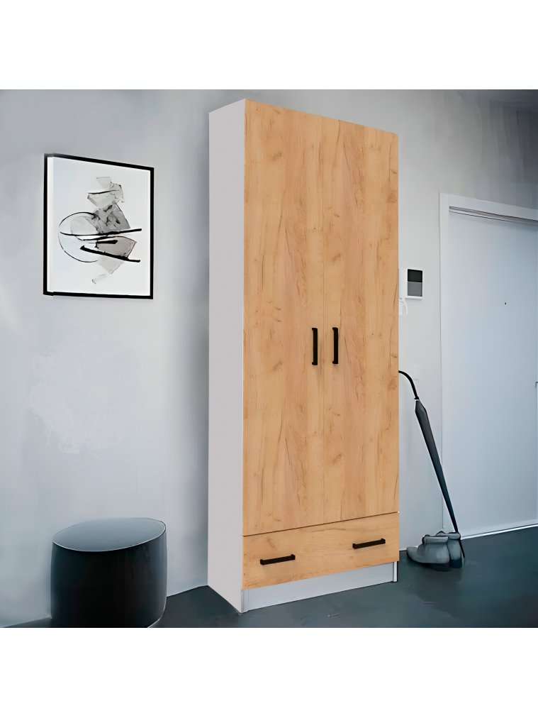 Шкаф Кевин 80 белый / дуб крафт золотой