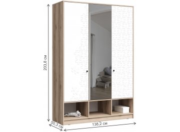 Шкаф для одежды Кинд ШК-03 супермат белый / дуб делано