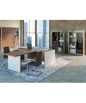 Книжный шкаф Комплект №4 дуб чарльстон / бетон чикаго